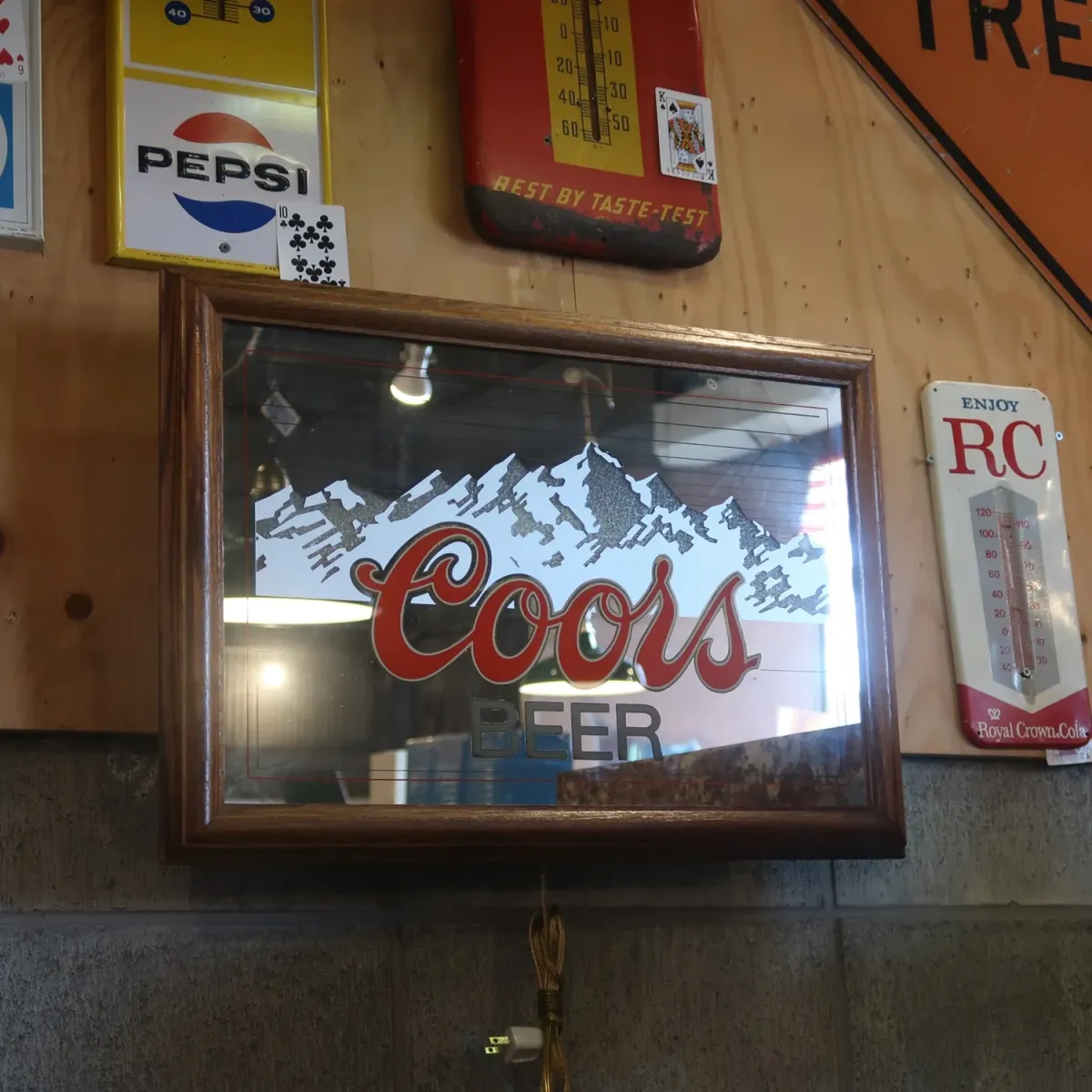 Coors ビンテージ ライトサインパブミラー
