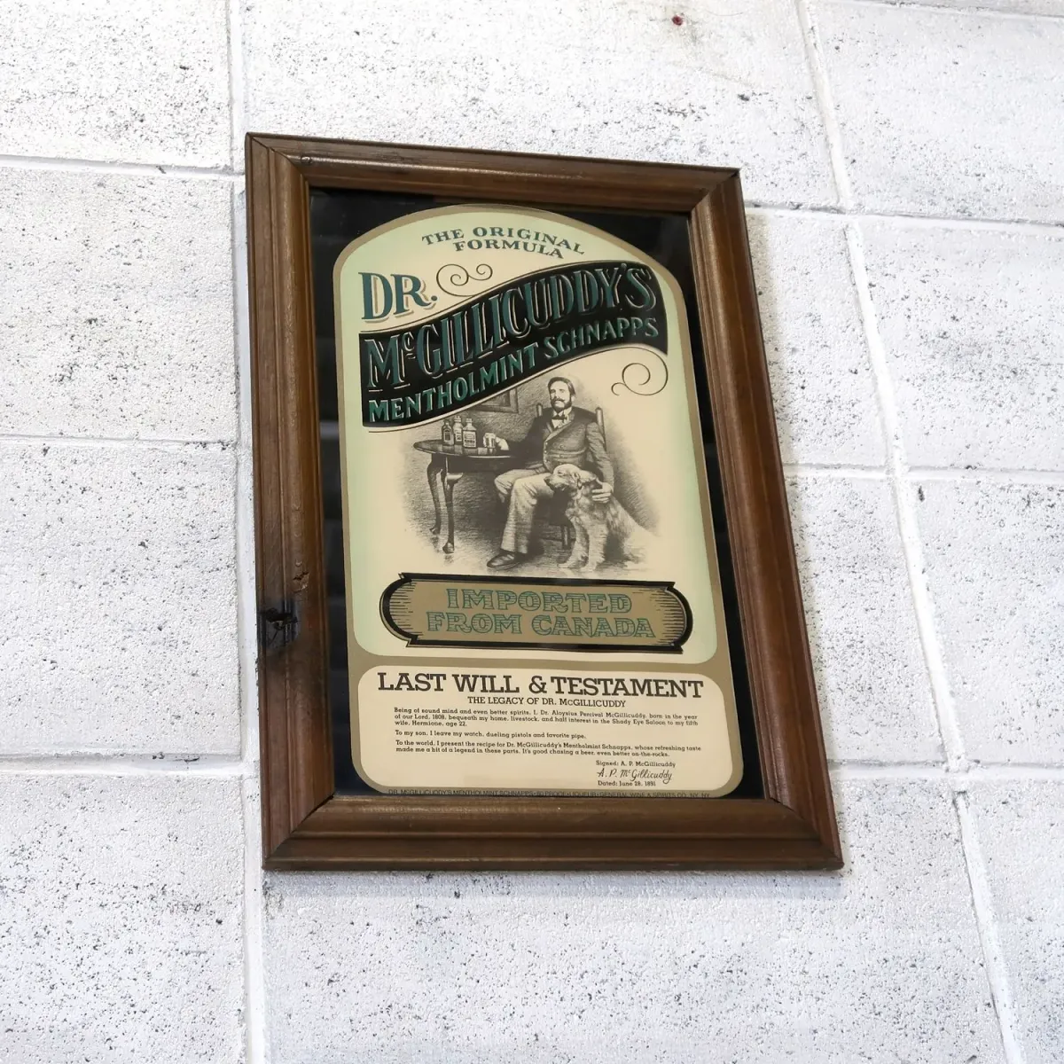 DR. McGILLICUDDY'S ビンテージ パブミラー