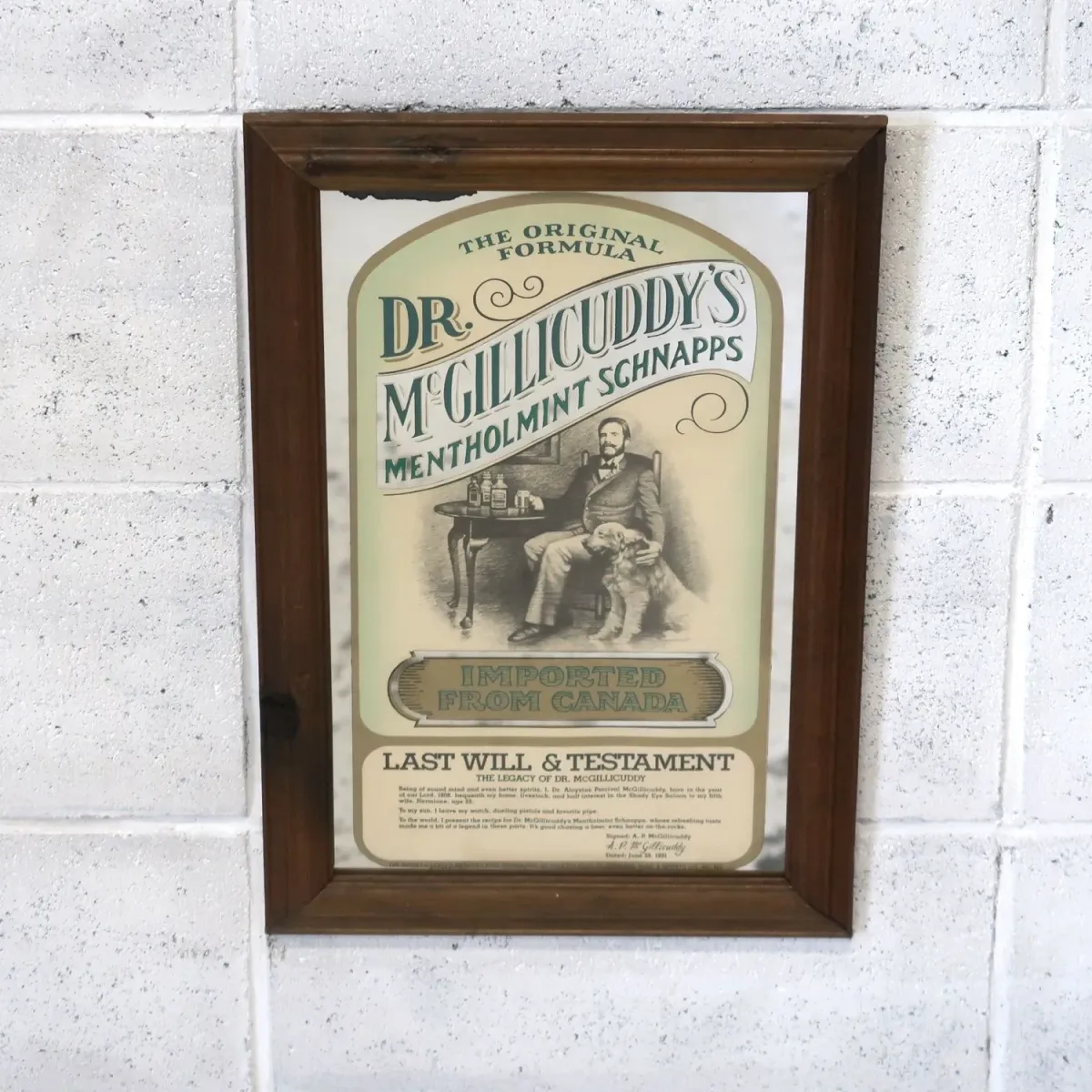 DR. McGILLICUDDY'S ビンテージ パブミラー