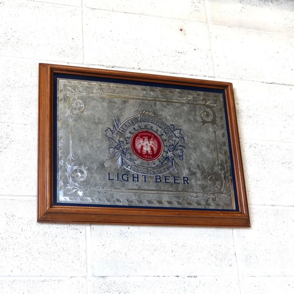 Henry Weinhard's LIGHT BEER ビンテージ パブミラー