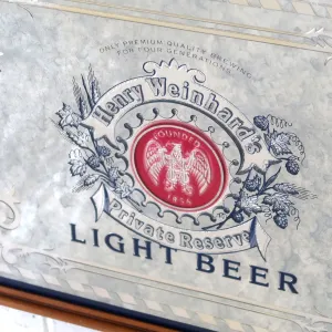 Henry Weinhard's LIGHT BEER ビンテージ パブミラー