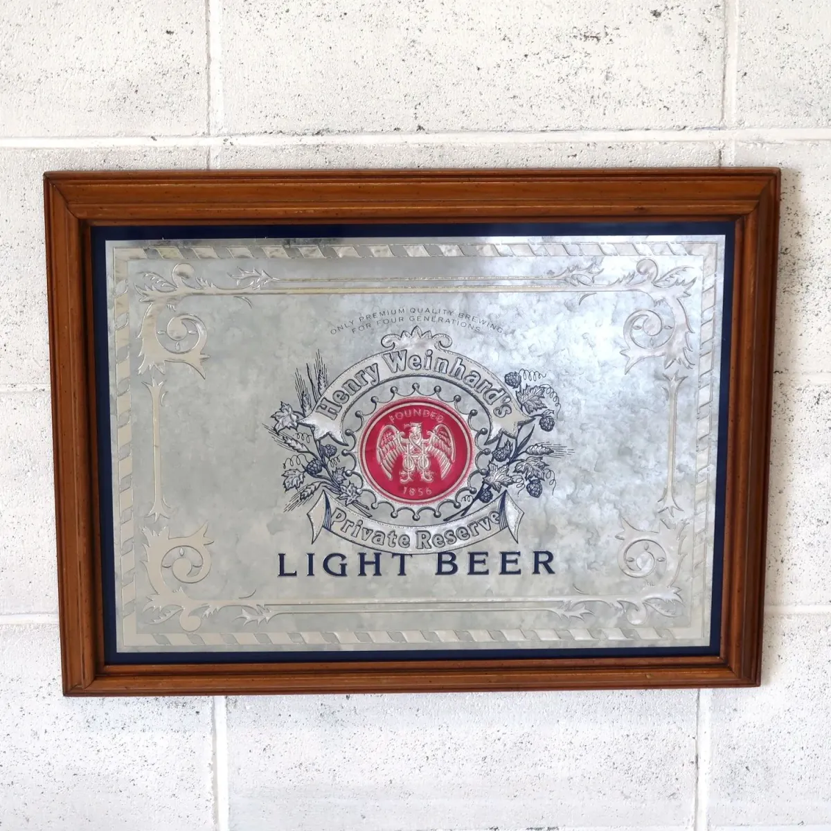 Henry Weinhard's LIGHT BEER ビンテージ パブミラー