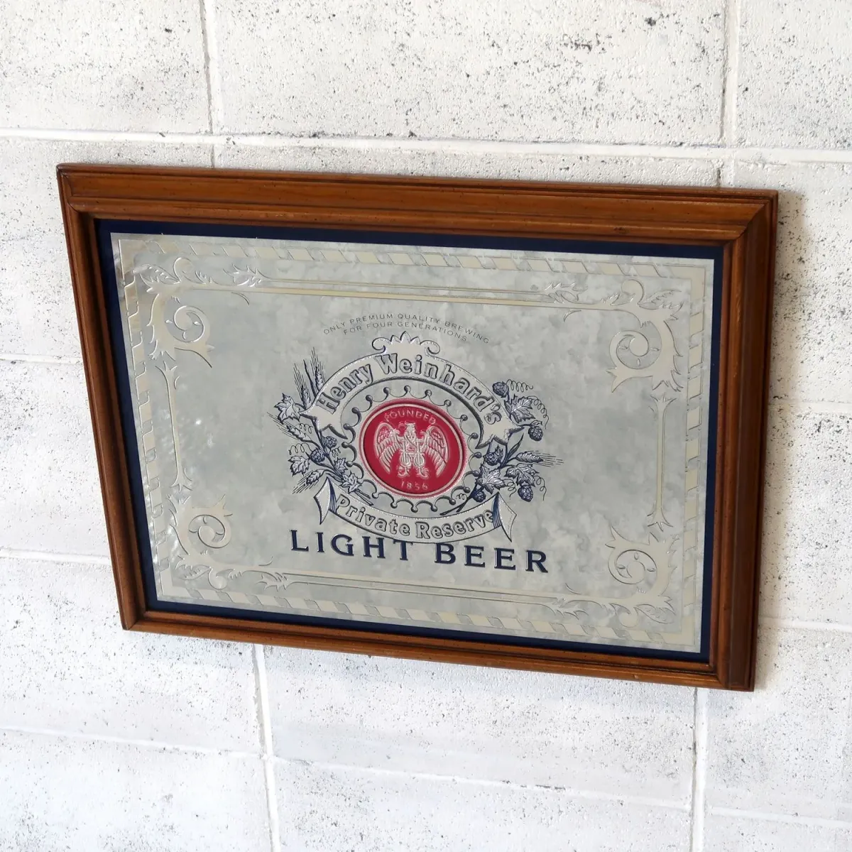 Henry Weinhard's LIGHT BEER ビンテージ パブミラー