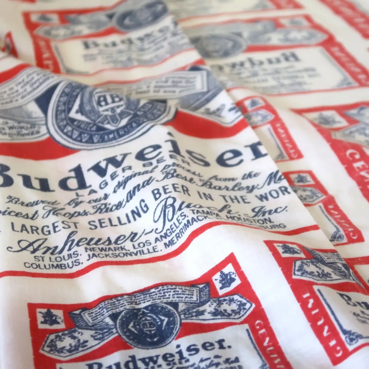 70's～ Budweiser ビンテージ フィットシーツ ボックスシーツ
