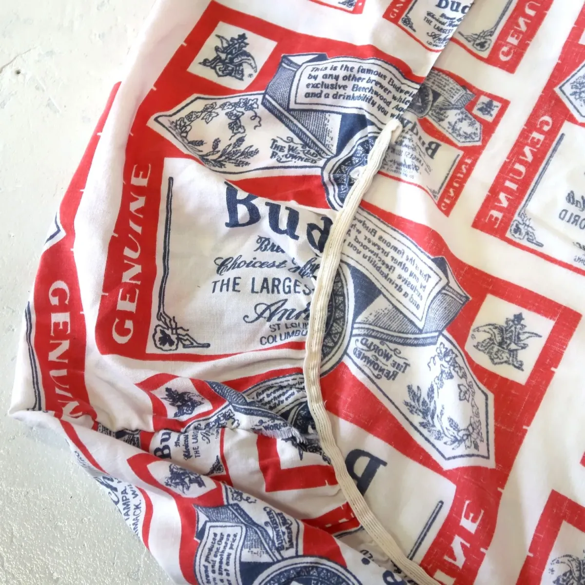 70's～ Budweiser ビンテージ フィットシーツ ボックスシーツ