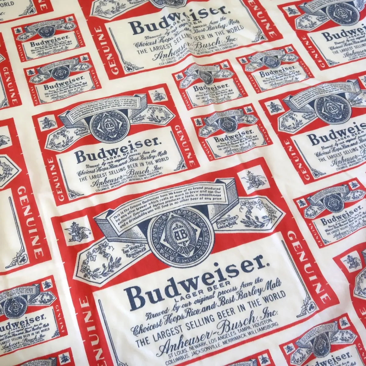 70's～ Budweiser ビンテージ フィットシーツ ボックスシーツ