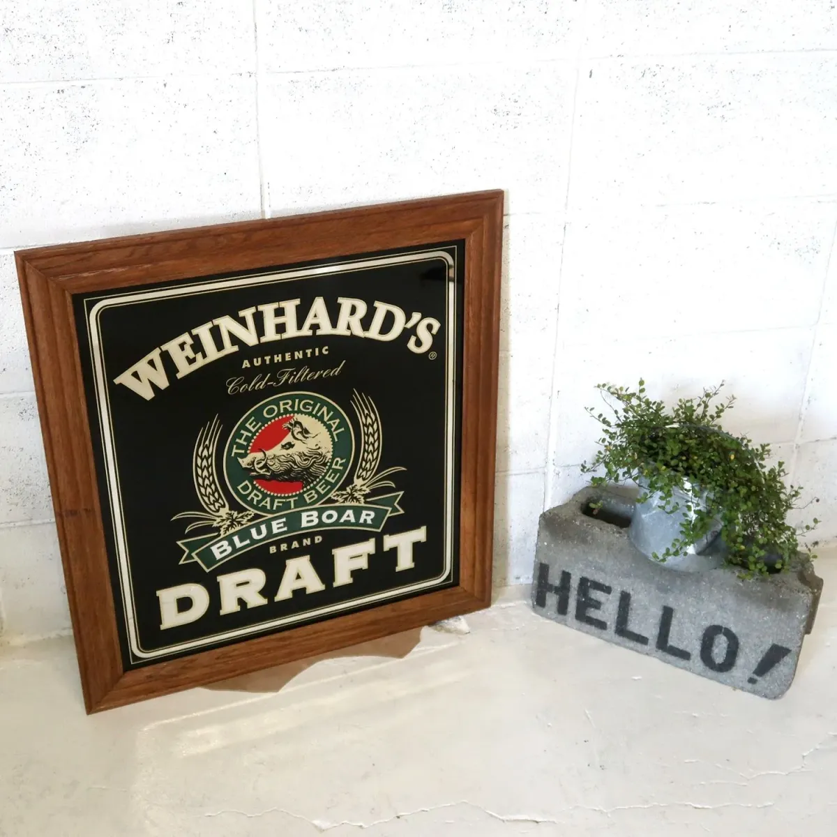 WEINHARD'S BLUE BOAR DRAFT ビンテージ パブミラー