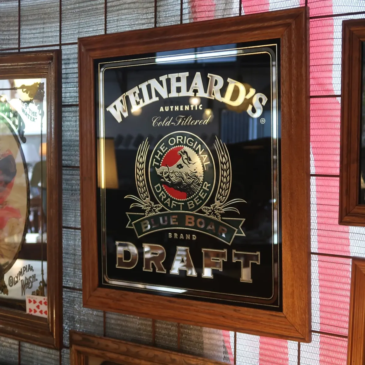 WEINHARD'S BLUE BOAR DRAFT ビンテージ パブミラー