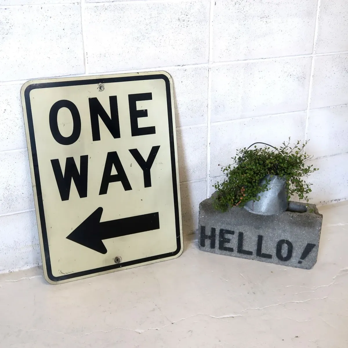 ONE WAY ビンテージ ロードサイン