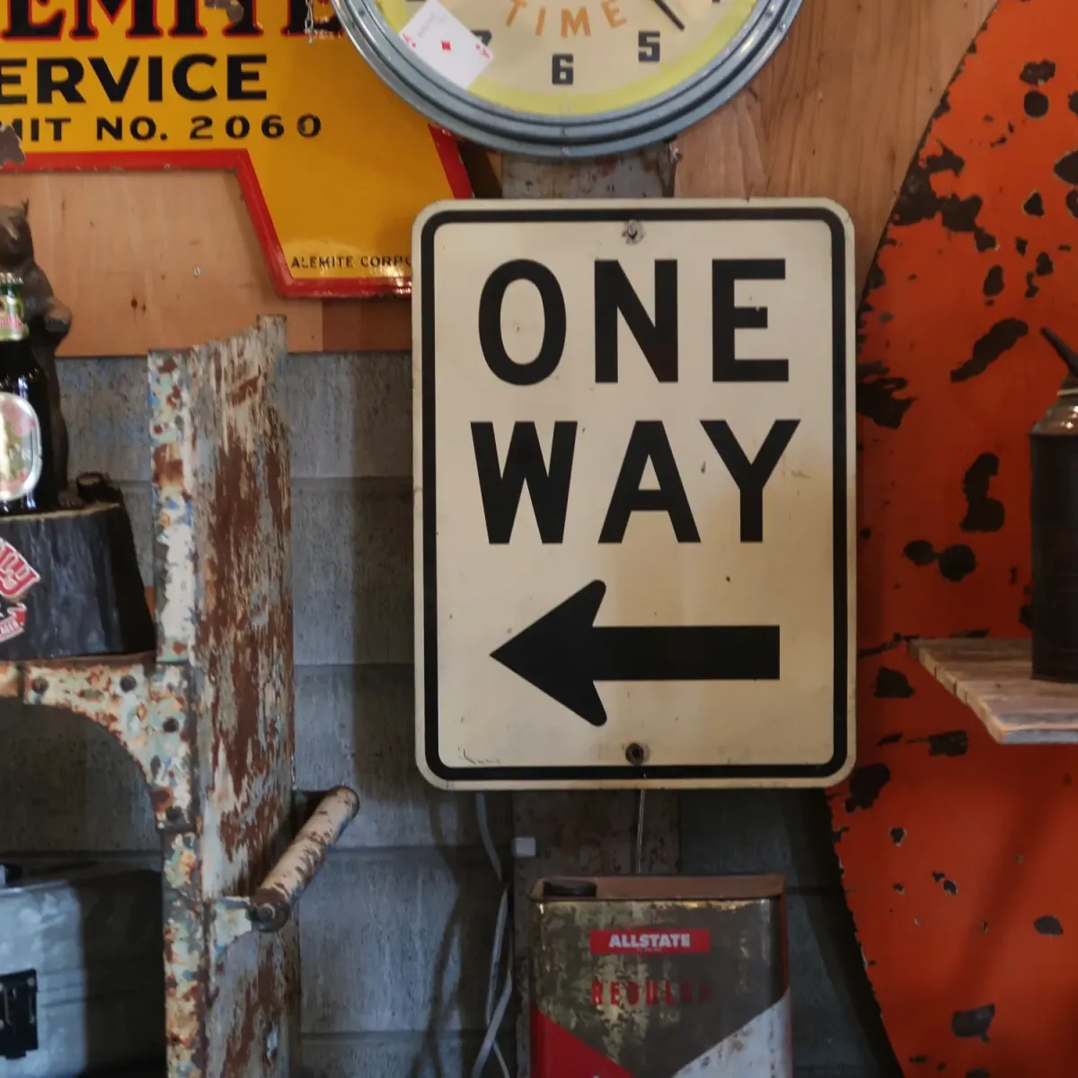 ONE WAY ビンテージ ロードサイン
