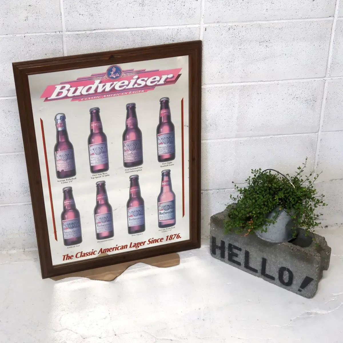 Budweiser ビンテージ パブミラー