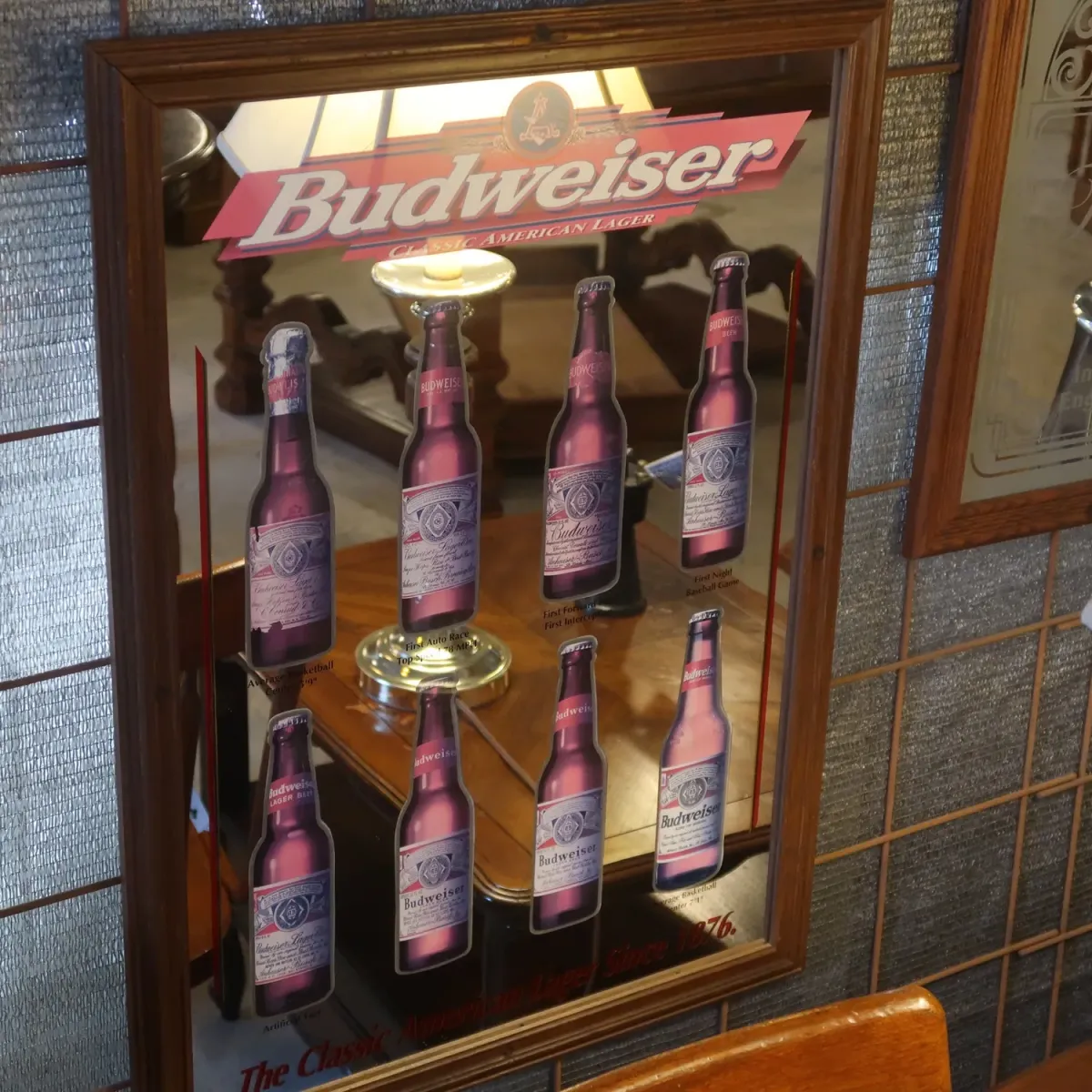 Budweiser ビンテージ パブミラー