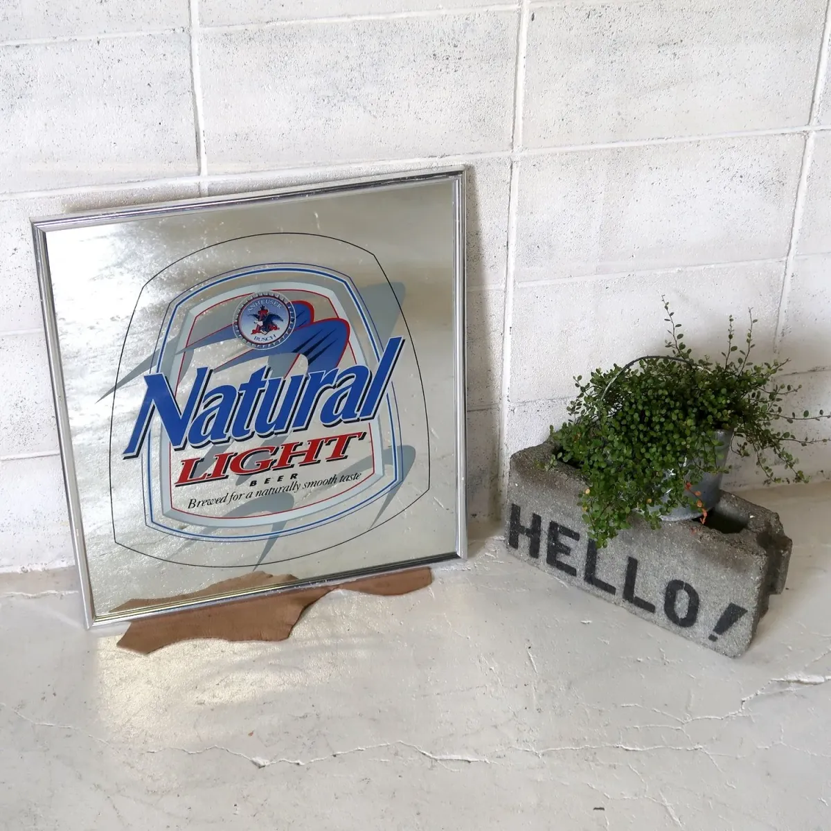 Natural LIGHT ビンテージ パブミラー