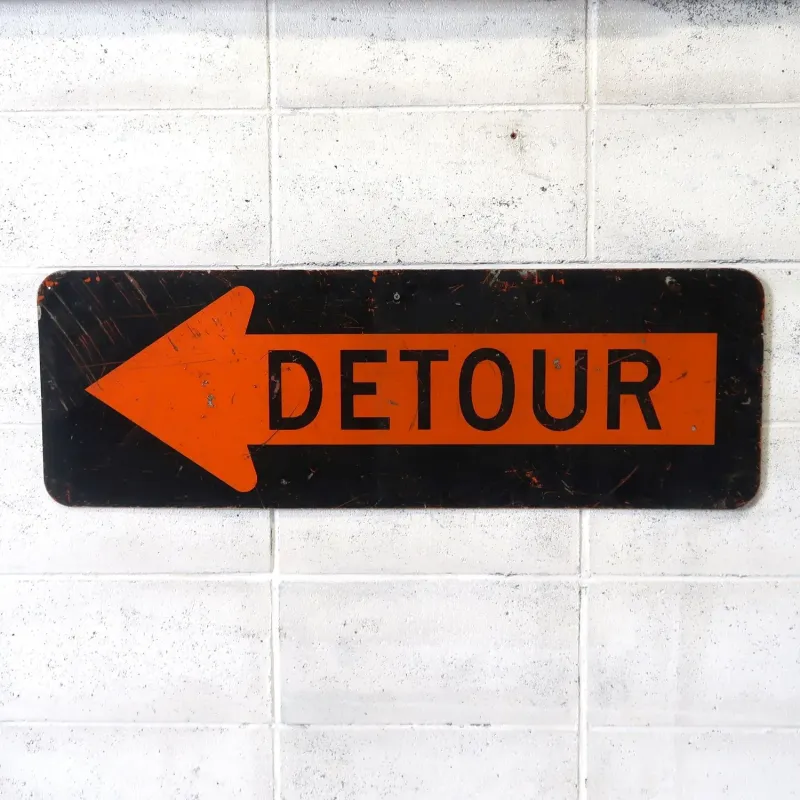 DETOUR ビンテージ ロードサイン