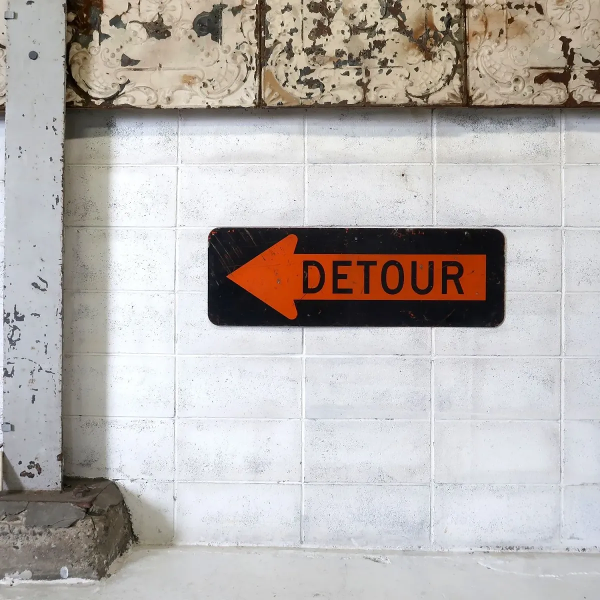DETOUR ビンテージ ロードサイン