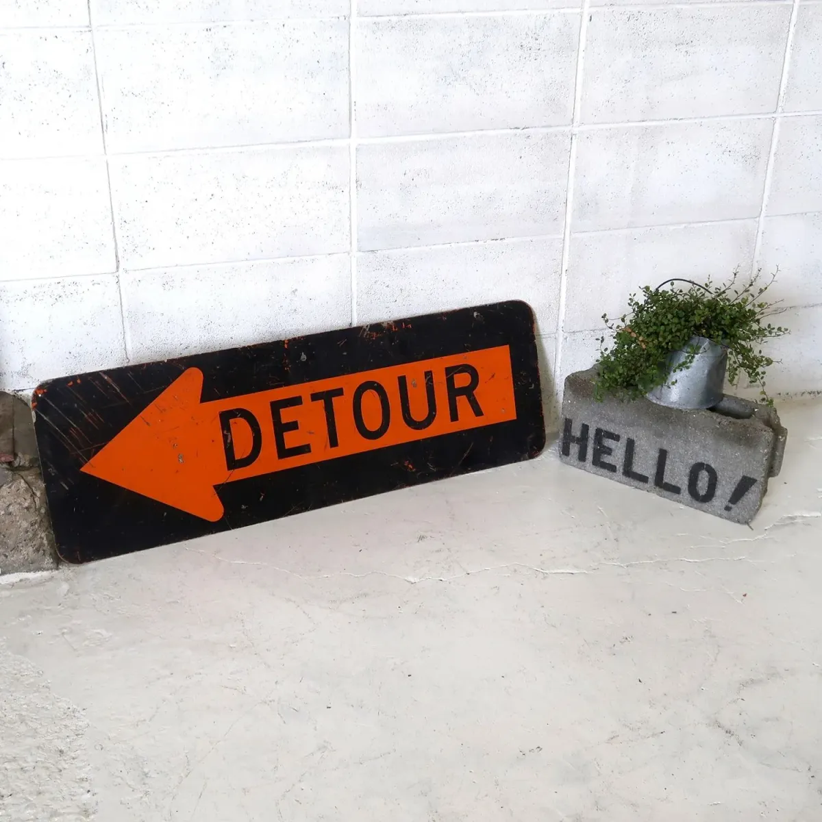DETOUR ビンテージ ロードサイン